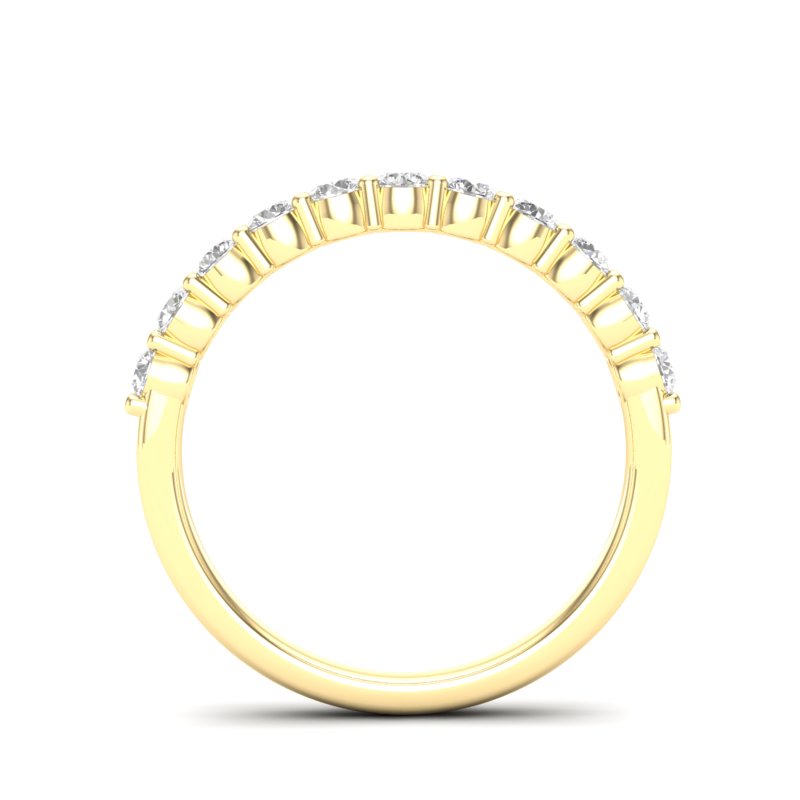 14K Gold Round Halfway Eternity Classic Prong Set Lab Grown Diamond Wedding Band Ring - Abtin & Company 