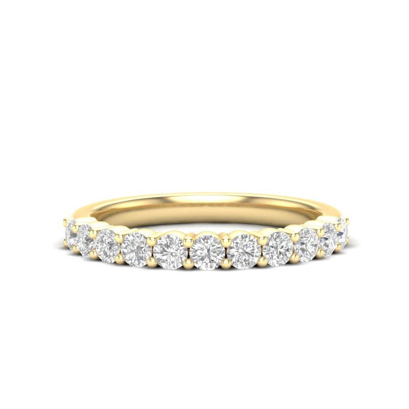 14K Gold Round Halfway Eternity Classic Prong Set Lab Grown Diamond Wedding Band Ring - Abtin & Company 