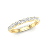 14K Gold Round Halfway Eternity Classic Prong Set Lab Grown Diamond Wedding Band Ring - Abtin & Company 