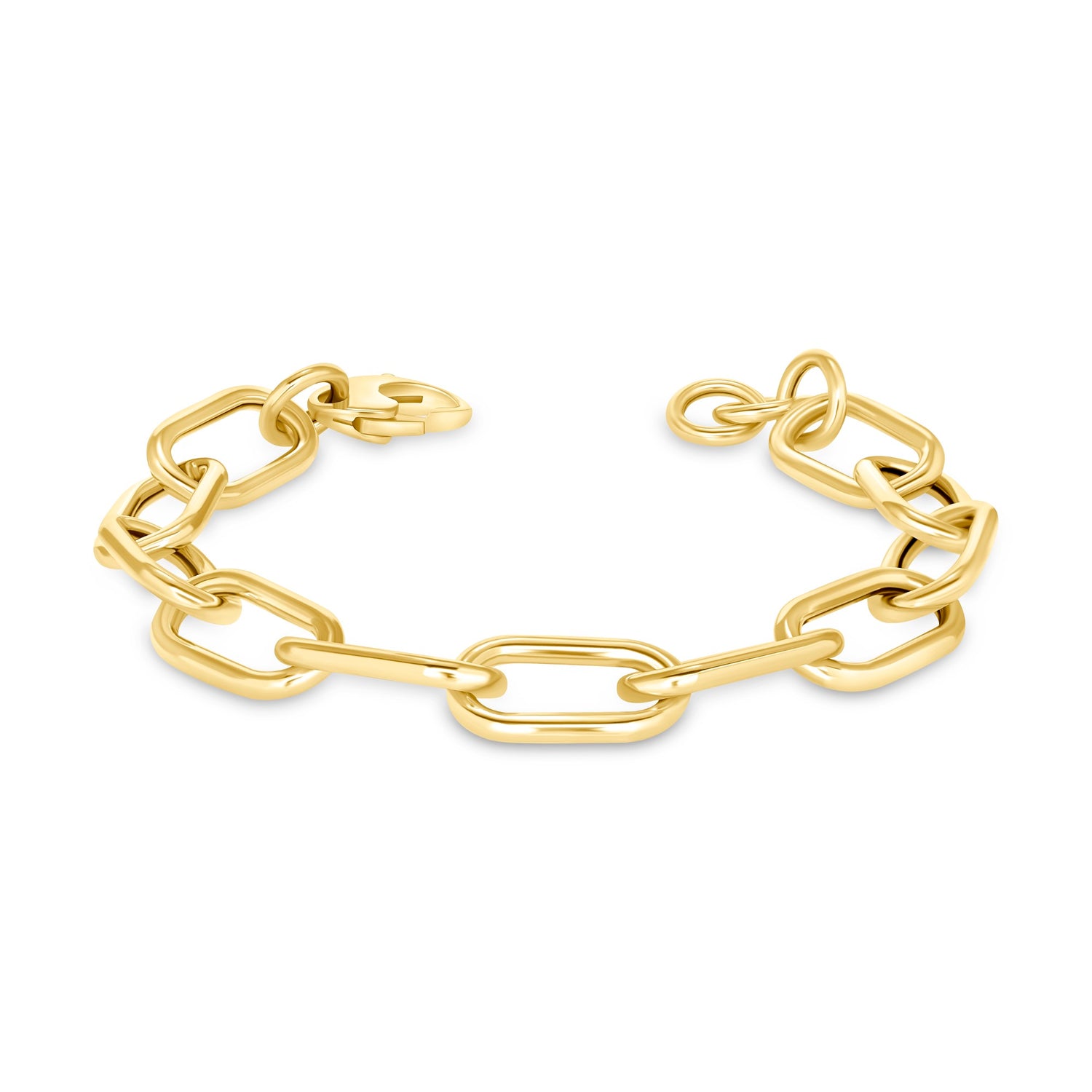 14K Gold Chunky Chain-Link Paper-clip Bracelet