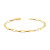 14k Gold Dainty Paper Clip Chain-Link Bracelet