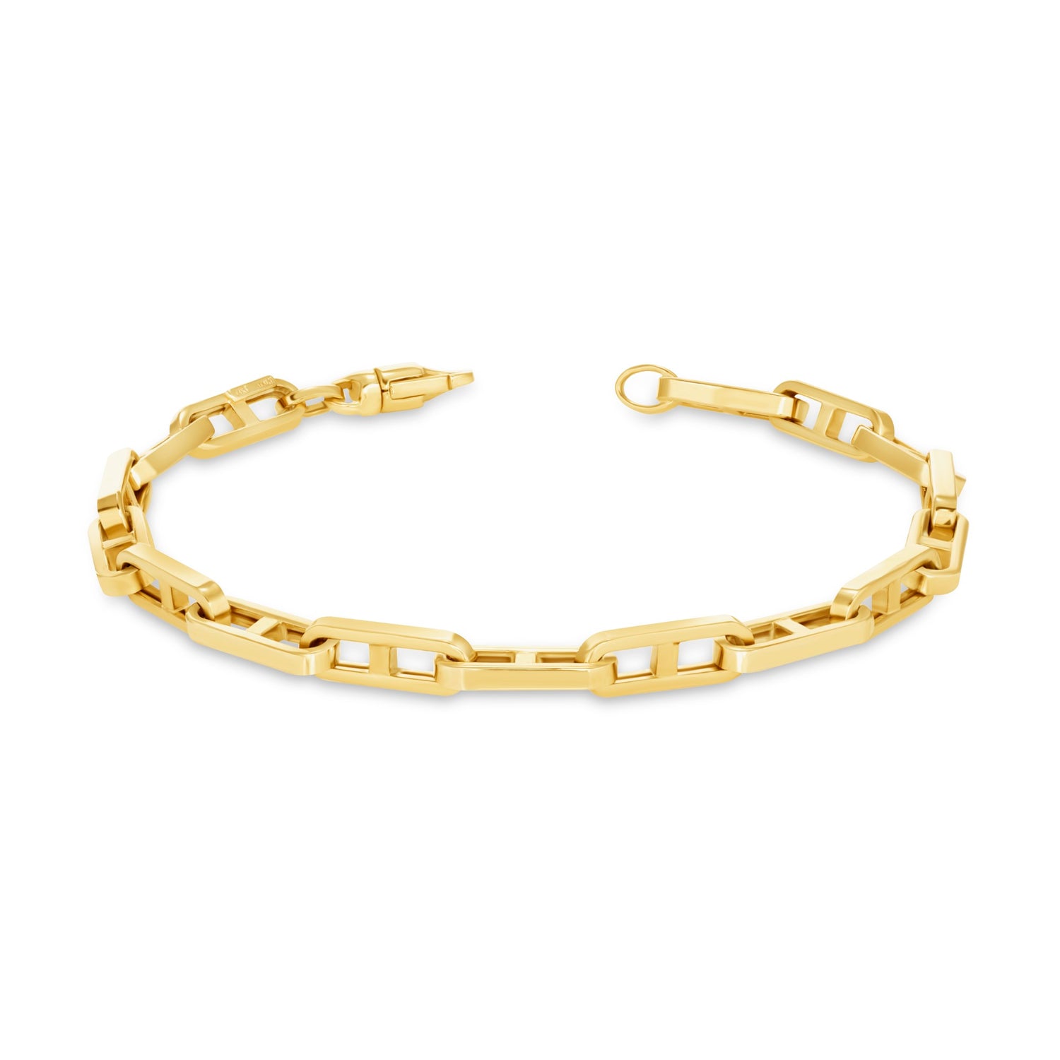 14K Gold Flat Paper Clip Bracelet