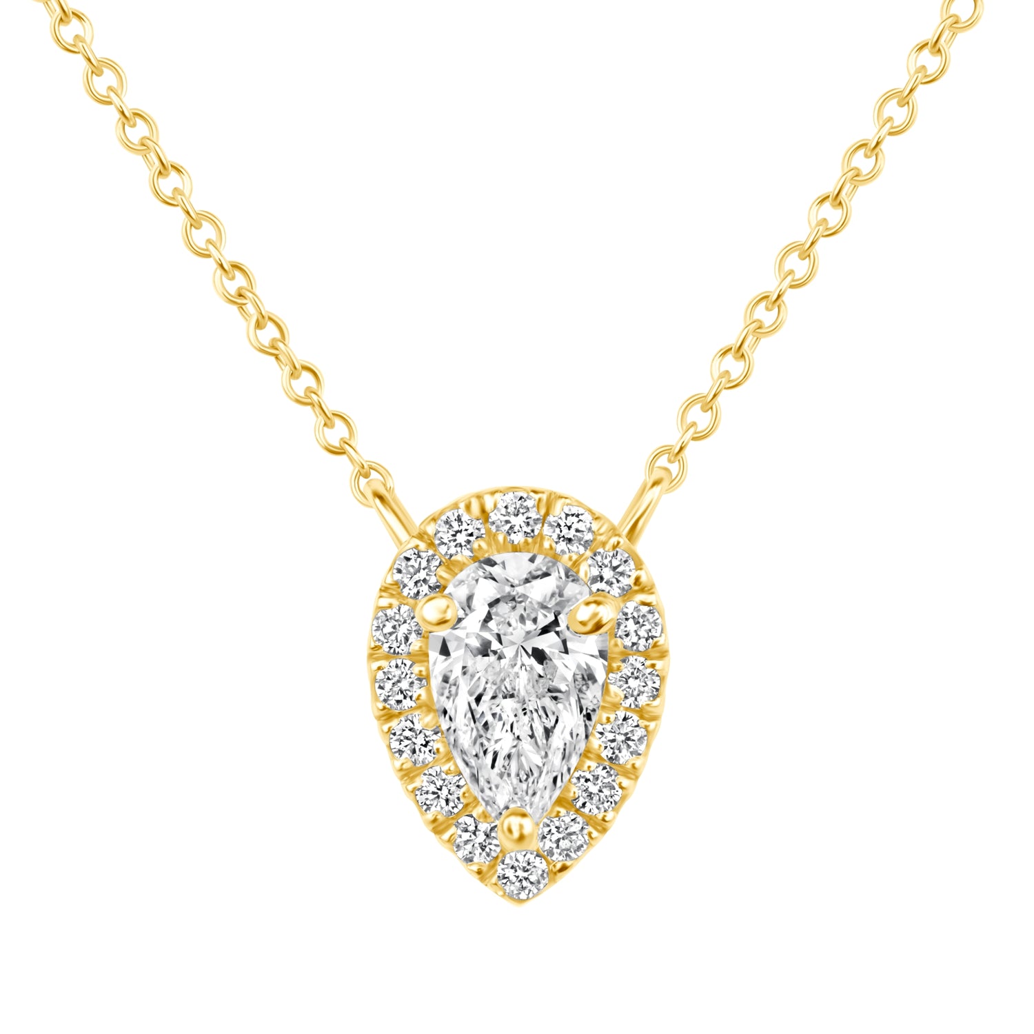 Celeste Teardrop Halo Pendant