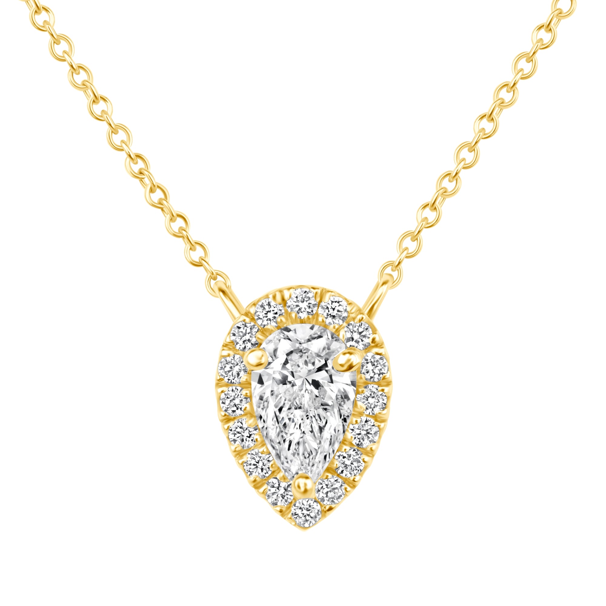 Celeste Teardrop Halo Pendant
