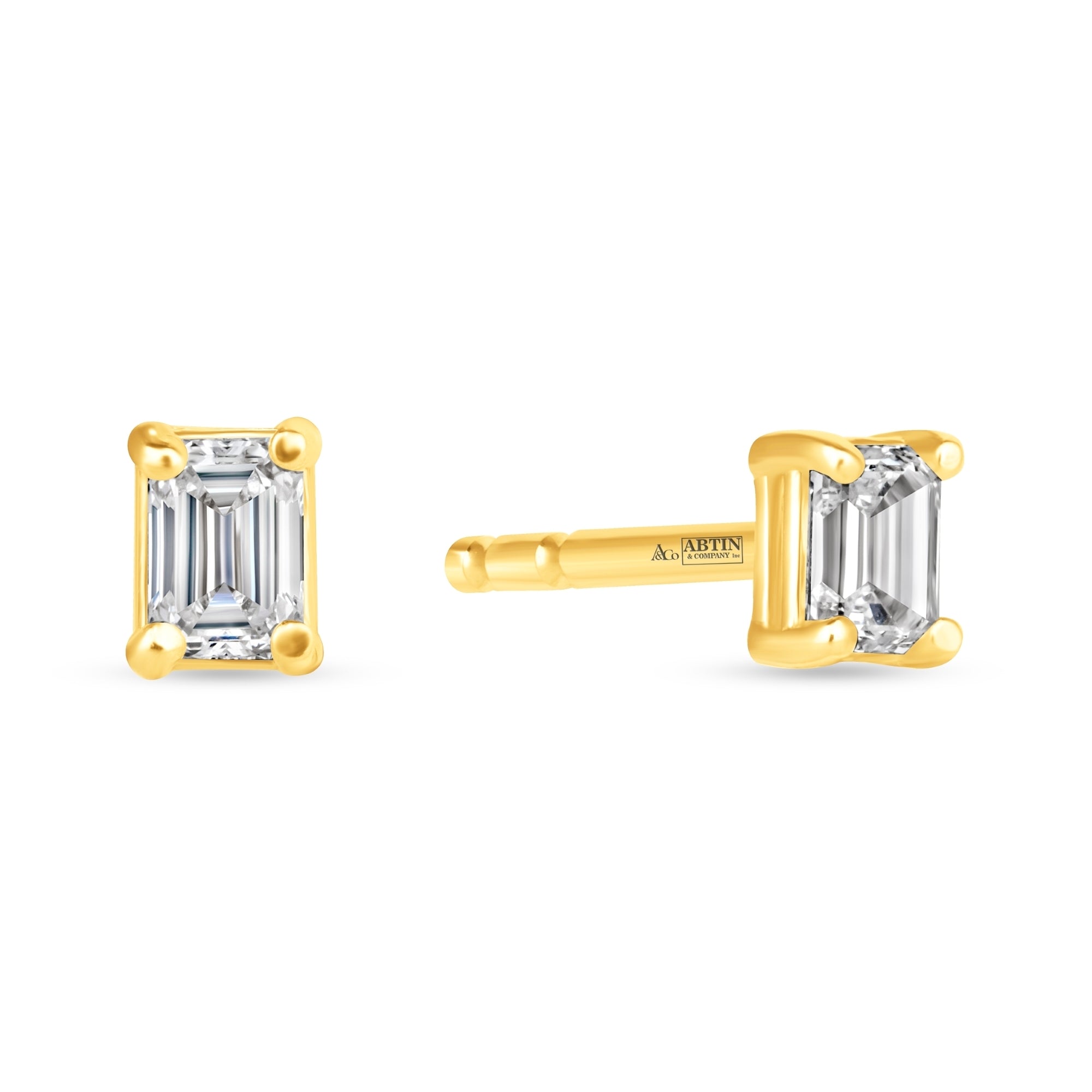 Emerald Cut Essence Prong Studs