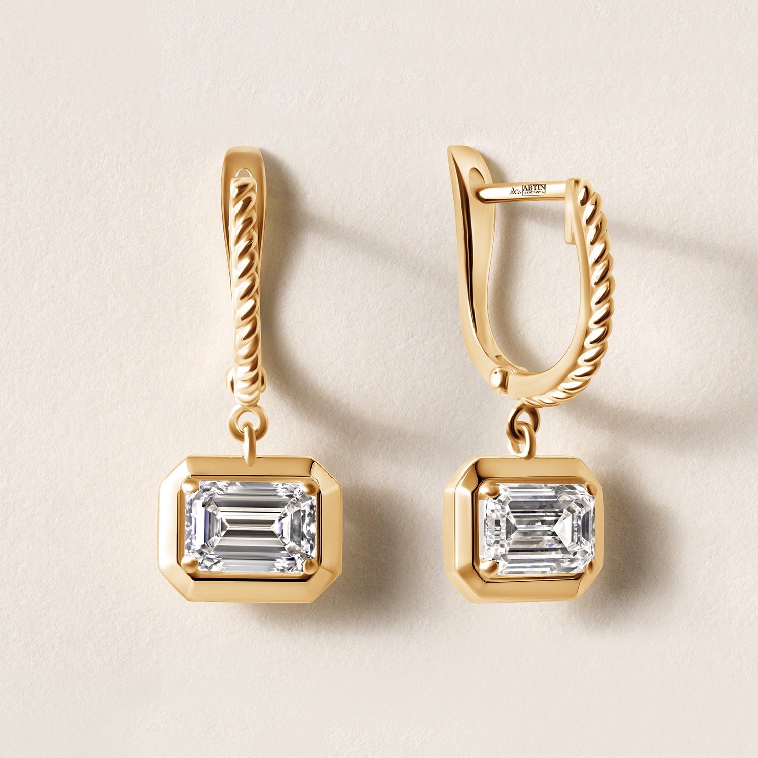 Riviera Emerald Cut Drop Earrings