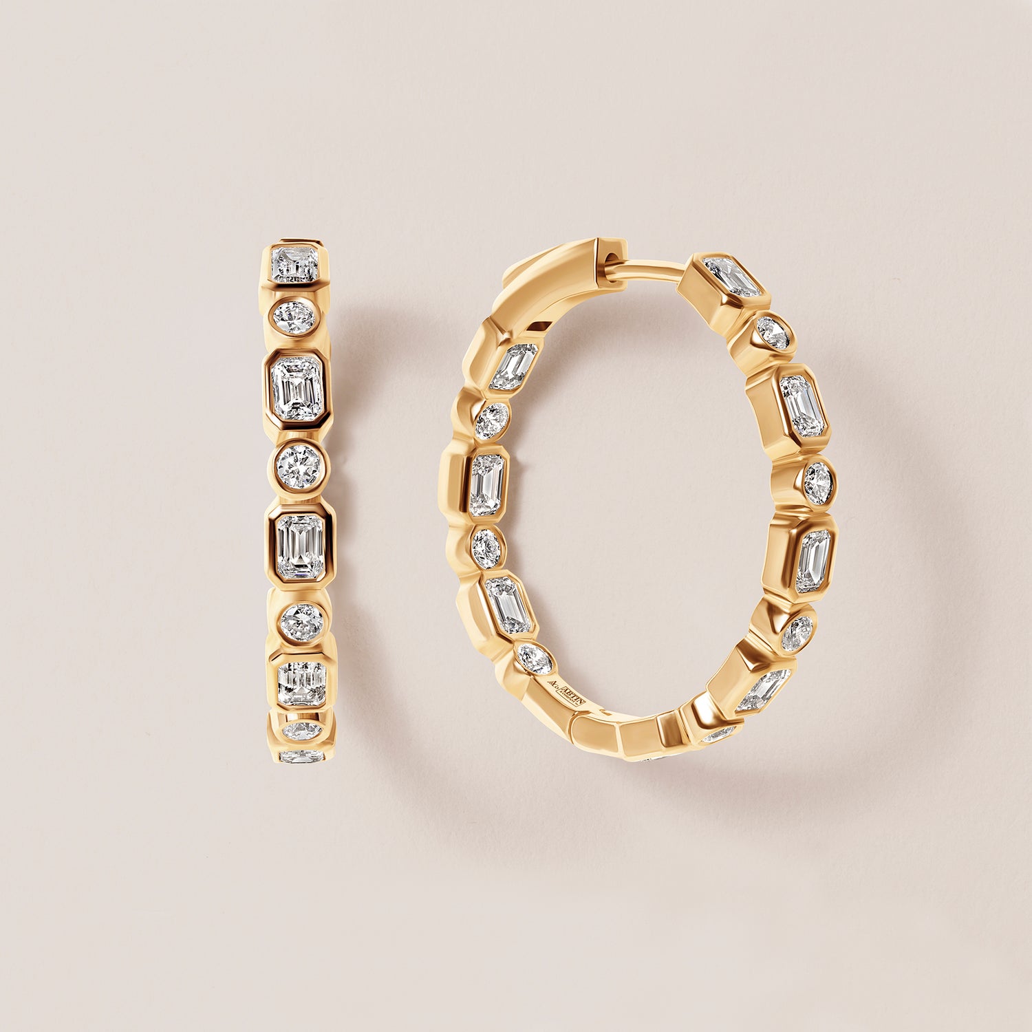 Intermix In & Out Emerald-Cut Hoops