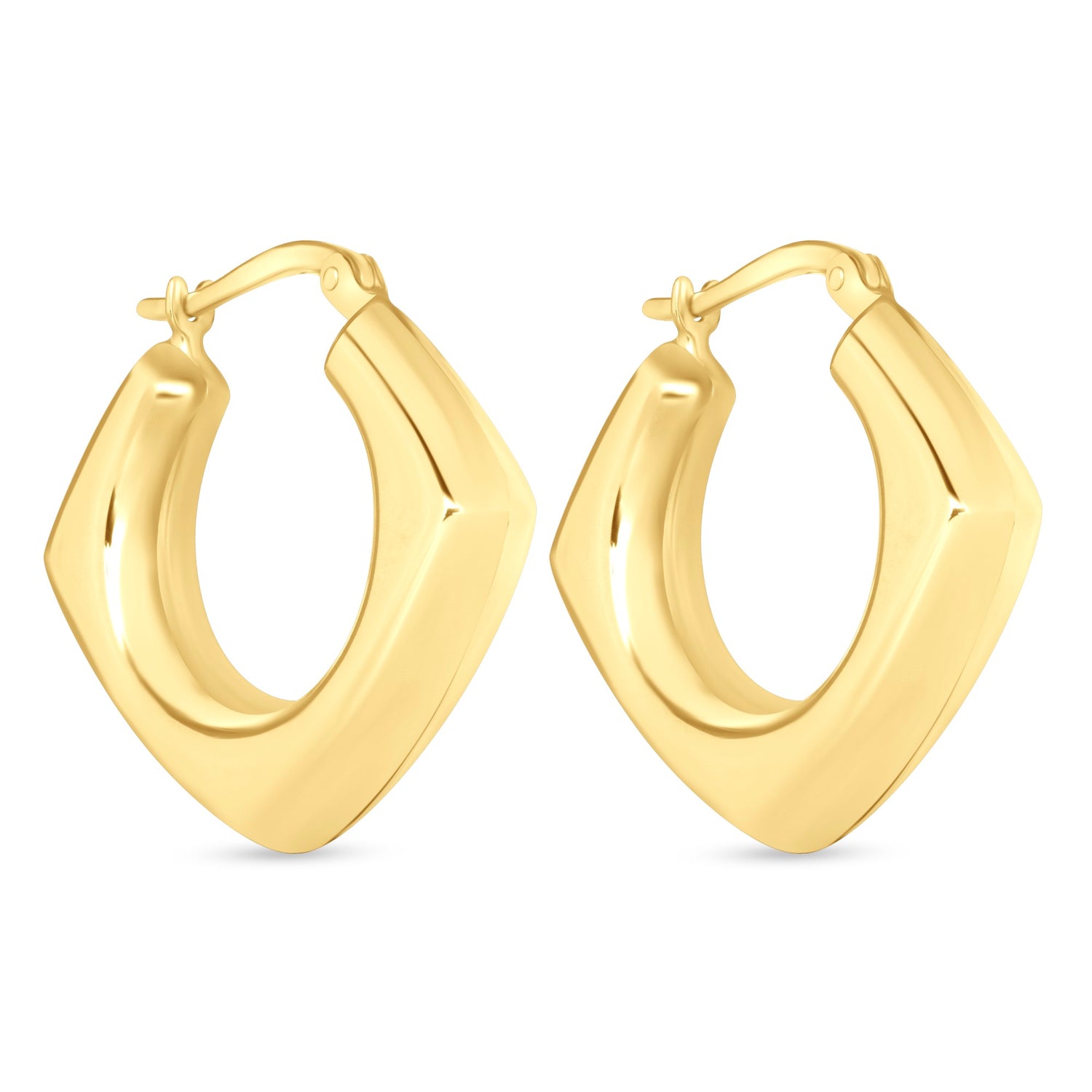 14K Gold Chunky Square Hoop Earrings
