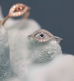 14K Gold Diamond & Blue Sapphire Evil-eye Ring - Abtin & Company 