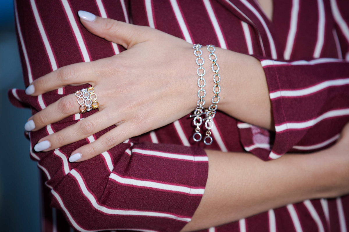 14K Gold Diamond Chain-link Bracelet - Abtin & Company 