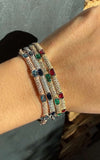 14K Gold Blue Sapphire and Diamond Bangle - Abtin & Company 