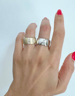 14K Gold Diamond Cigar Ring Band - Abtin & Company 