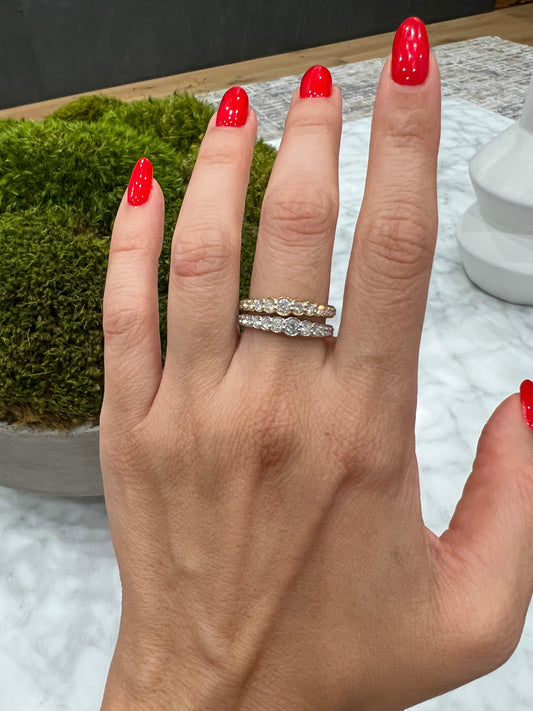 14K Gold Half-Bezel Diamond Ring Wedding Band - Abtin & Company 