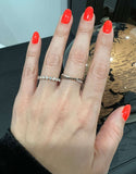 14K Floating Diamond Stackable Ring Wedding Band - Abtin & Company 
