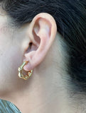 14K Gold Bamboo Hoop Earrings