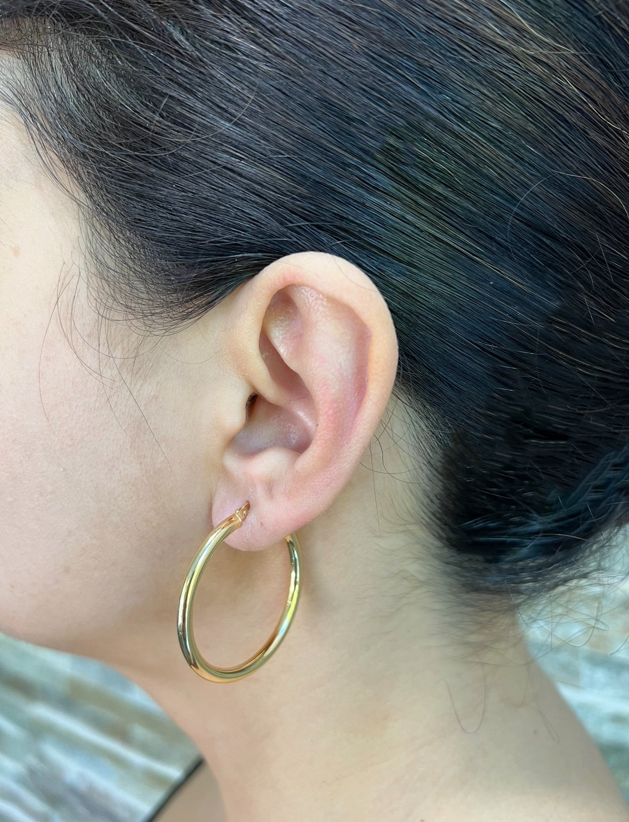 14K Gold Tube Hoop earrings