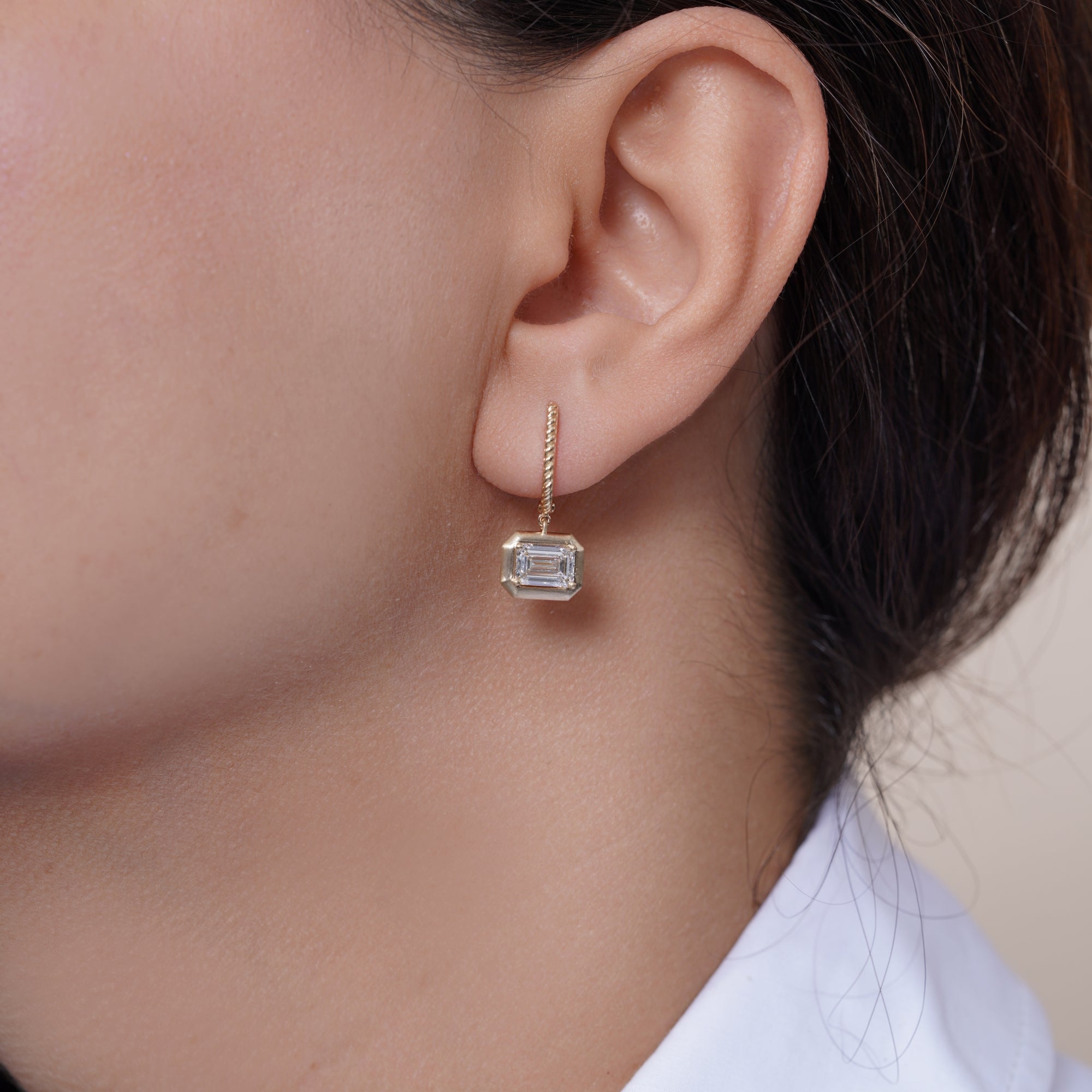 Riviera Emerald Cut Drop Earrings