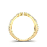 14K Gold Diamond Double Open Circle Eternity Ring - Abtin & Company 