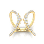14K Gold Diamond Double Open Circle Eternity Ring - Abtin & Company 
