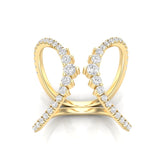 14K Gold Diamond Double Open Circle Eternity Ring - Abtin & Company 