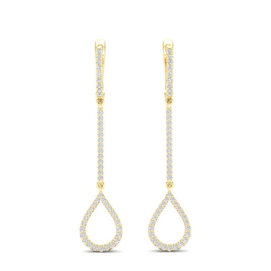 14K Gold Diamond Teardrop Dangle Earring - Abtin & Company 