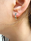 14K Gold London Blue Topaz & Diamond Huggie Earrings - Abtin & Company 