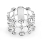 14K Yellow Gold Multi Shape Diamond Lace Cigar Ring Band - Abtin & Company 