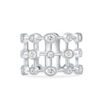14K Yellow Gold Multi Shape Diamond Lace Cigar Ring Band - Abtin & Company 