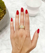 14K Gold Classic Patterned Diamond Cigar Band - Abtin & Company 