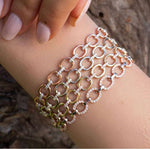 14K Gold Diamond Chain-Link Bracelet Two-Tone Bracelet - Abtin & Company 