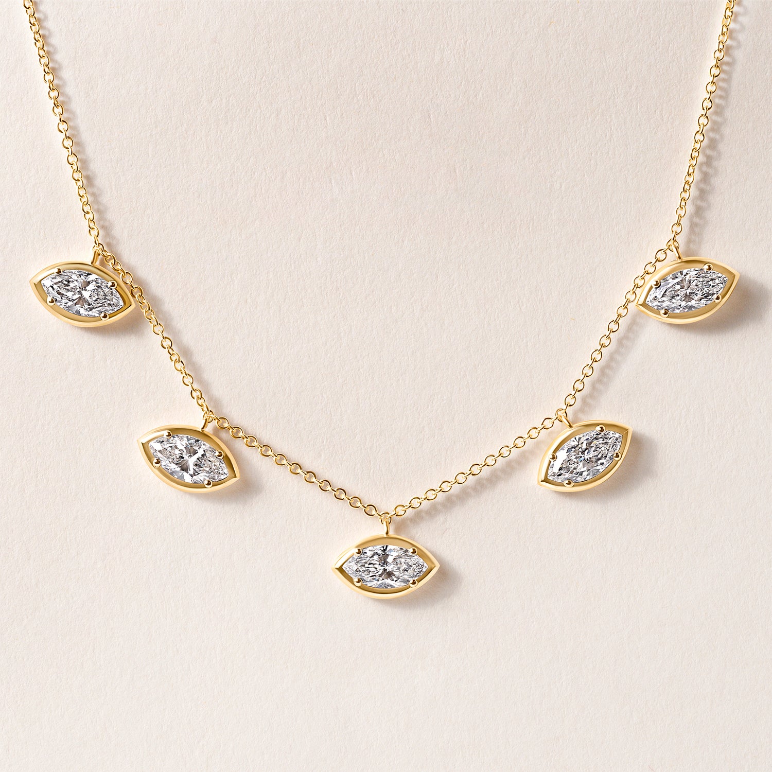 Horizontal Marquise Stella Bezel Necklace