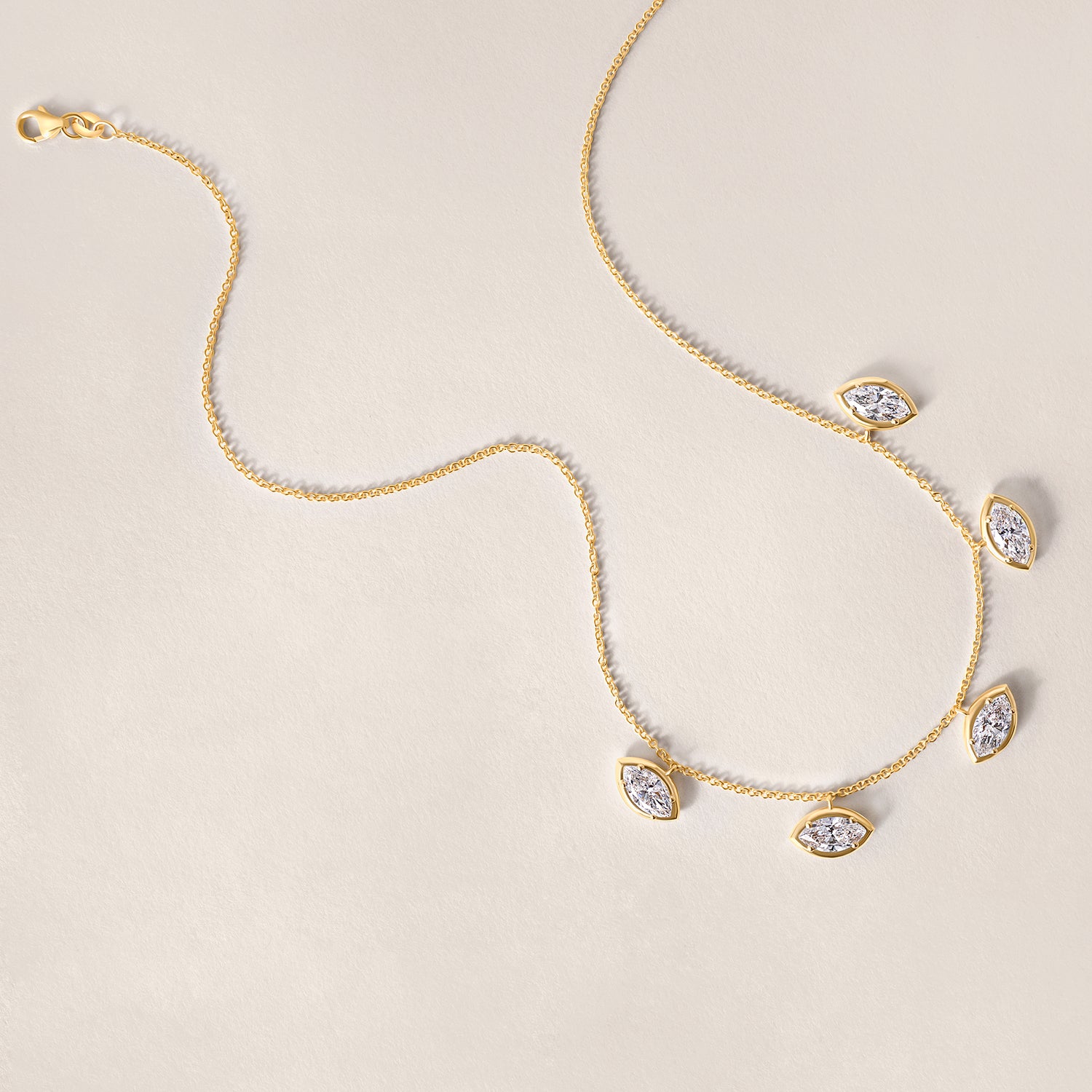 Horizontal Marquise Stella Bezel Necklace