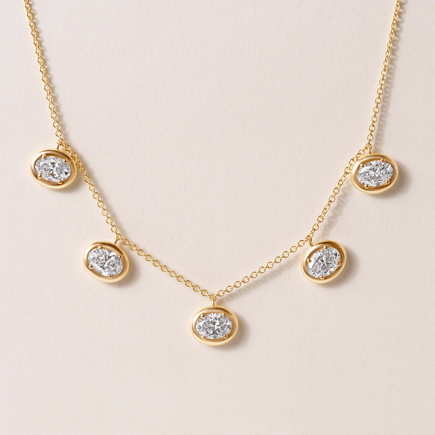Horizontal Oval Stella Bezel Necklace