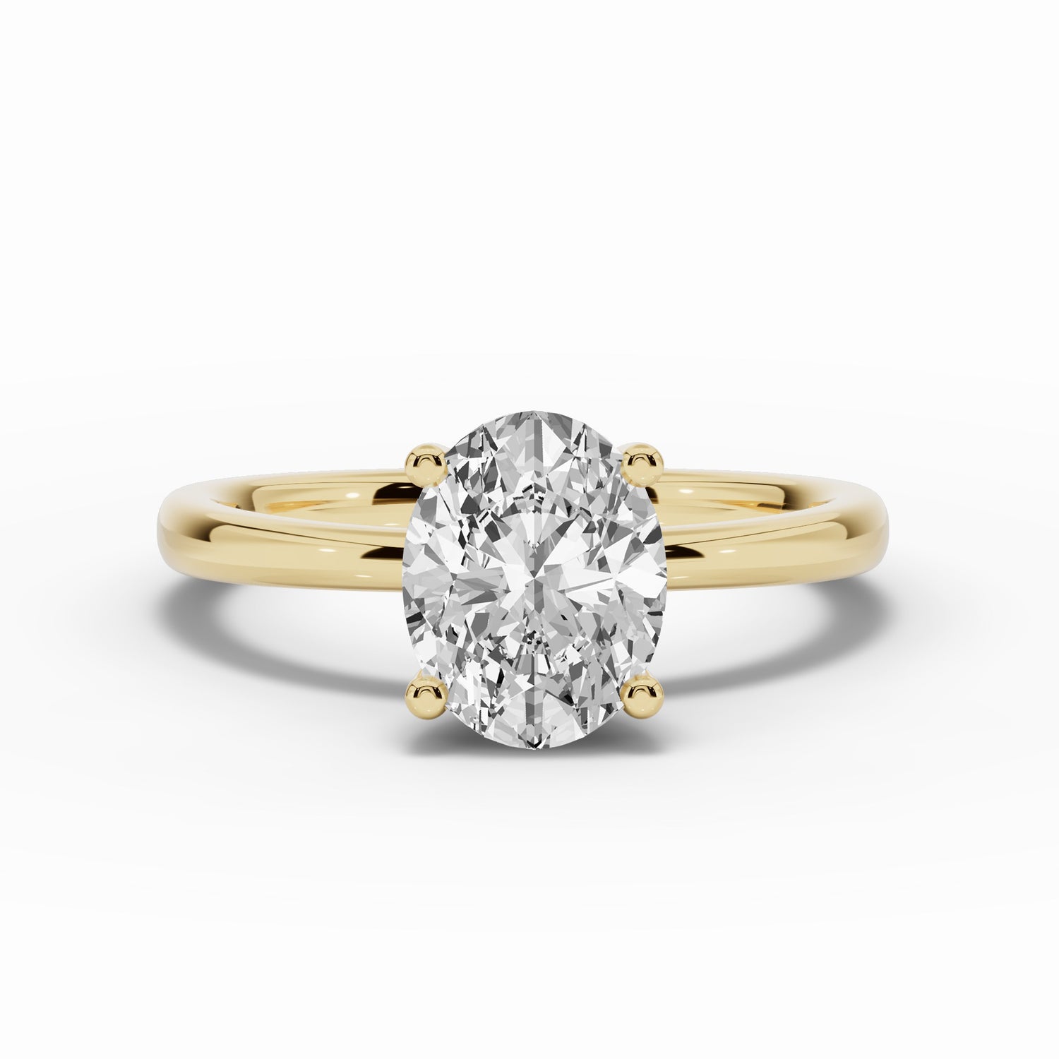 Oval Lustre Hidden Halo Solitaire