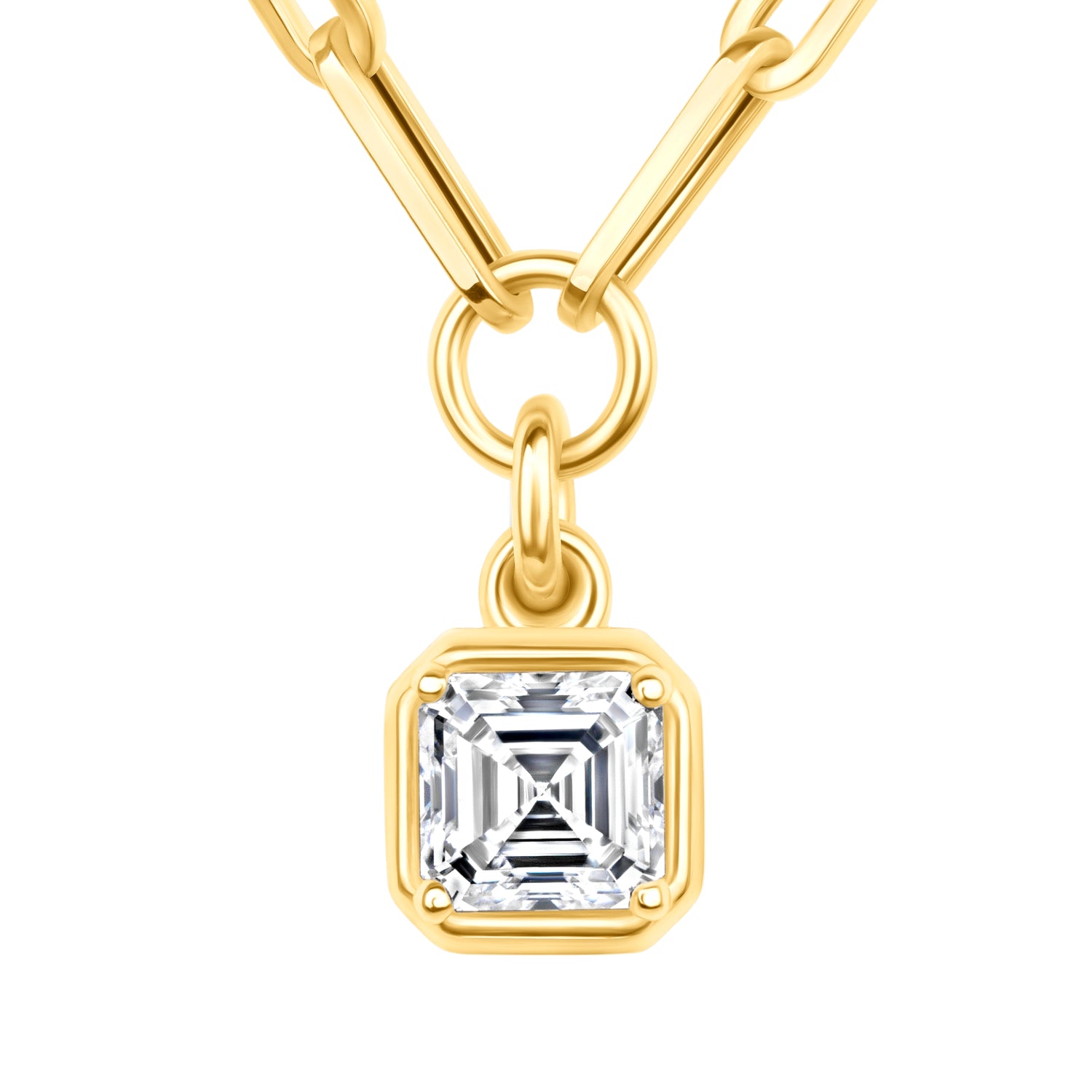 Asscher Lustra Bezel Pendant