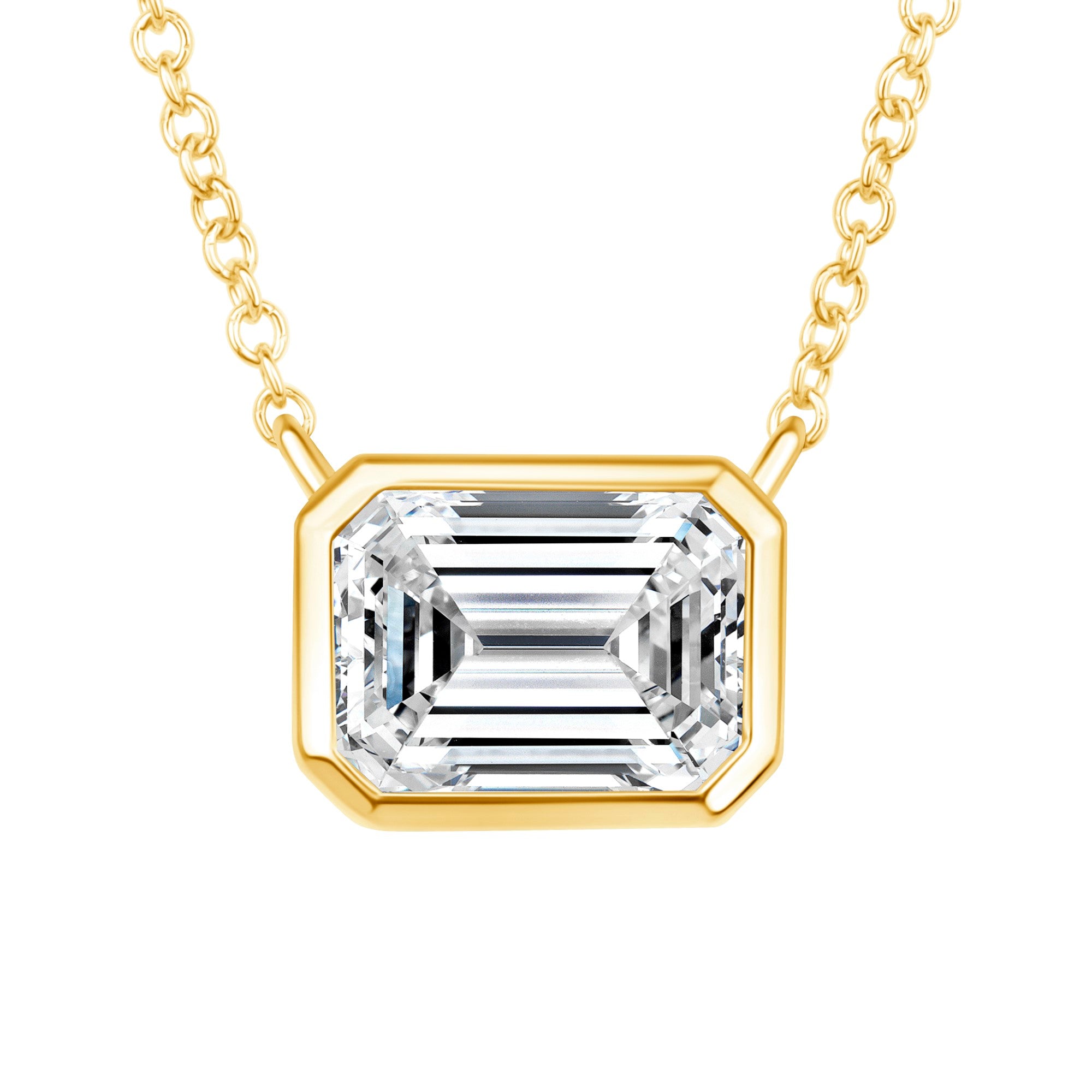 Emerald Cut Bezel Lumière Pendant