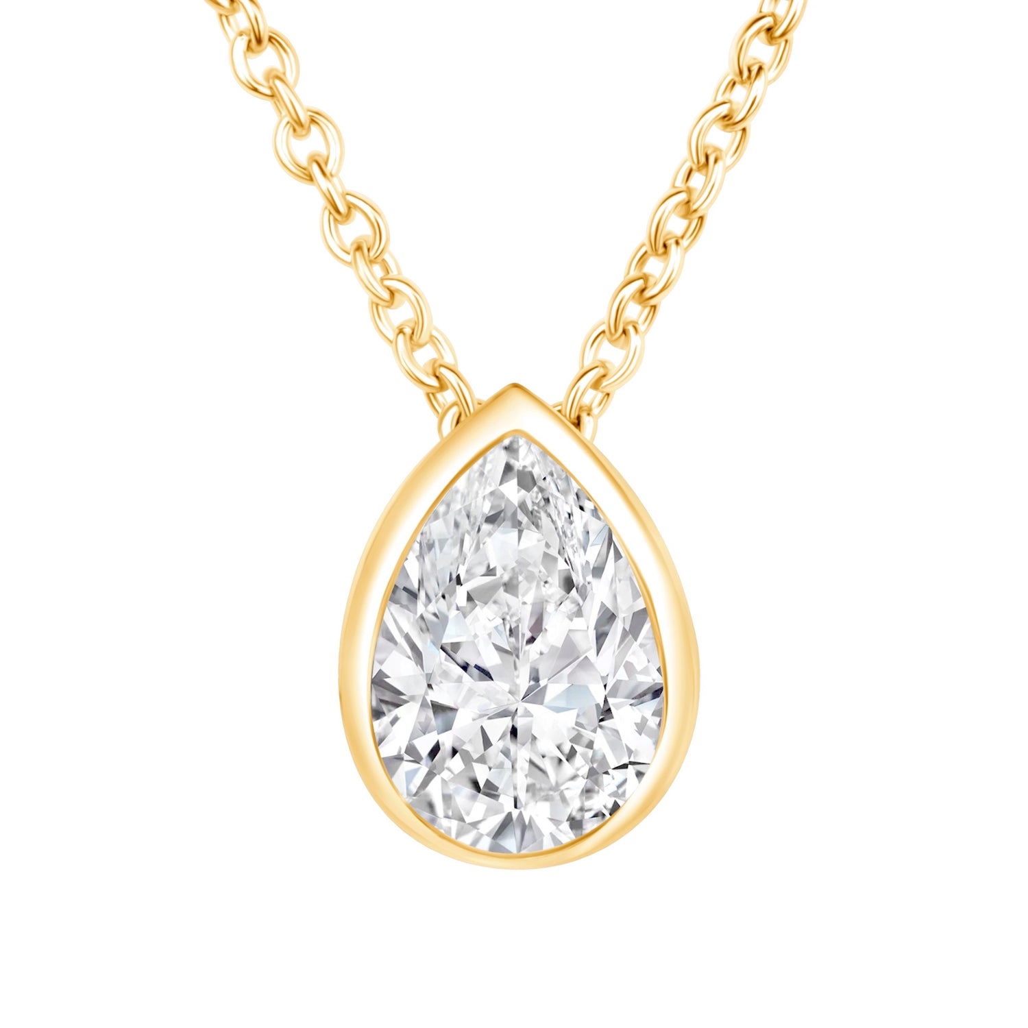 Pear Bezel Lumière Pendant