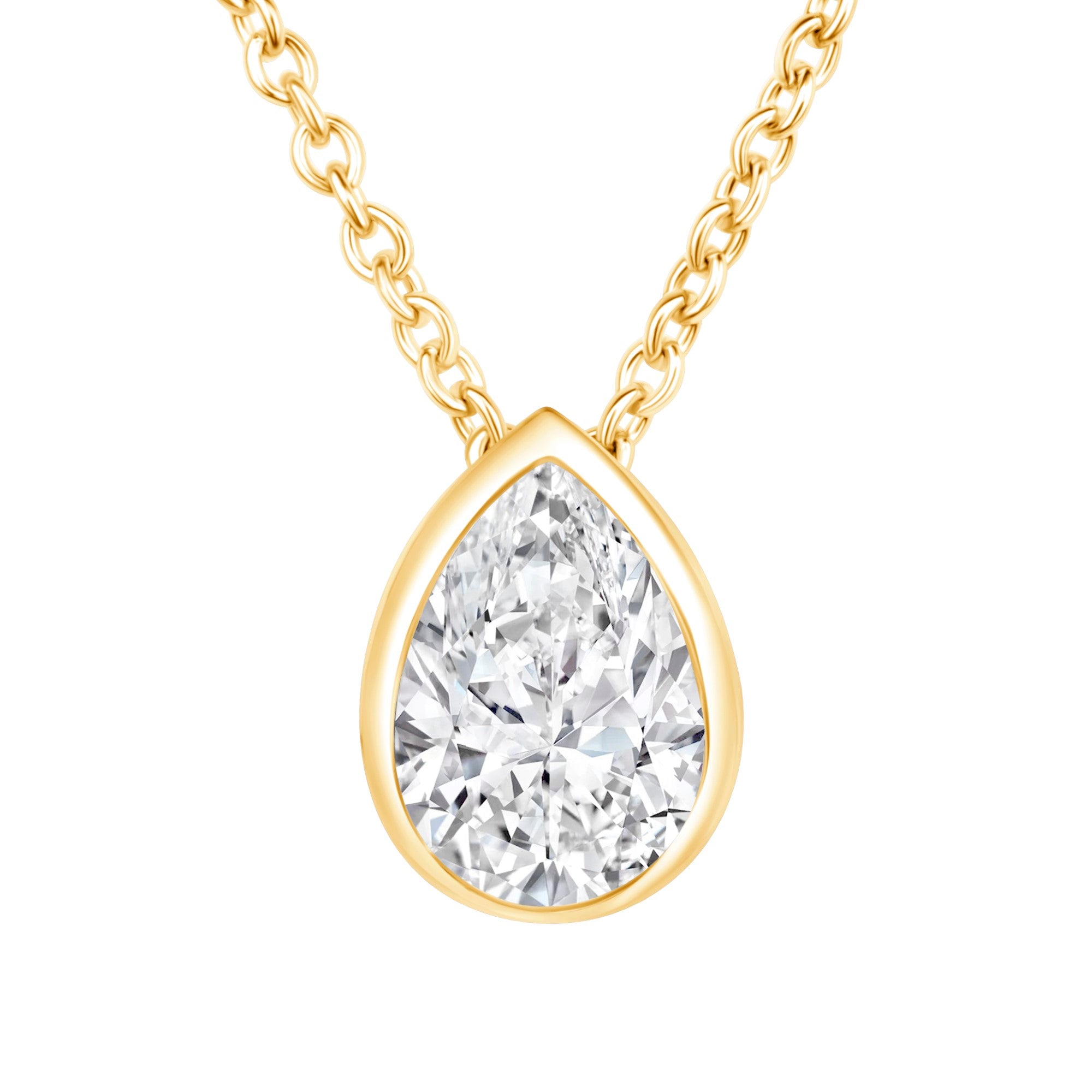 Pear Bezel Lumière Pendant