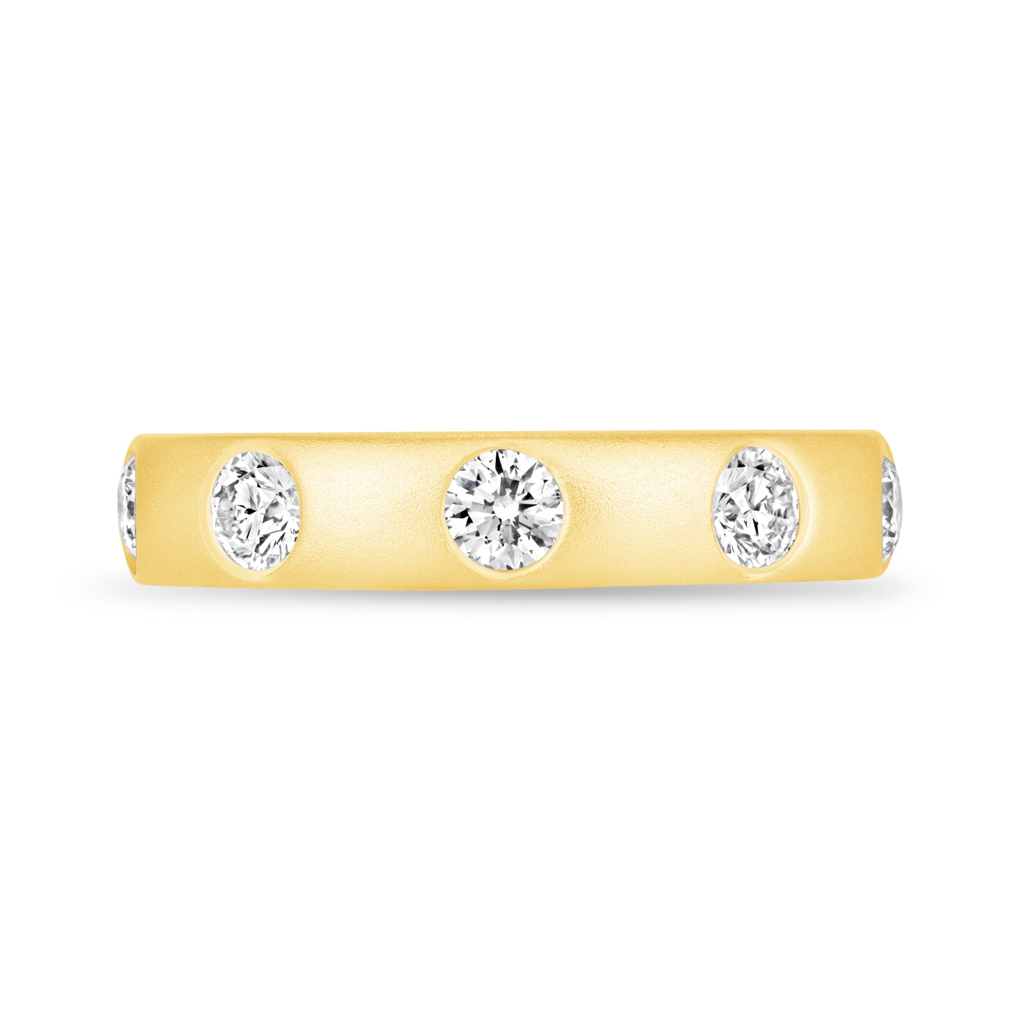 Dome Dot Flush Set  Round Diamond Ring