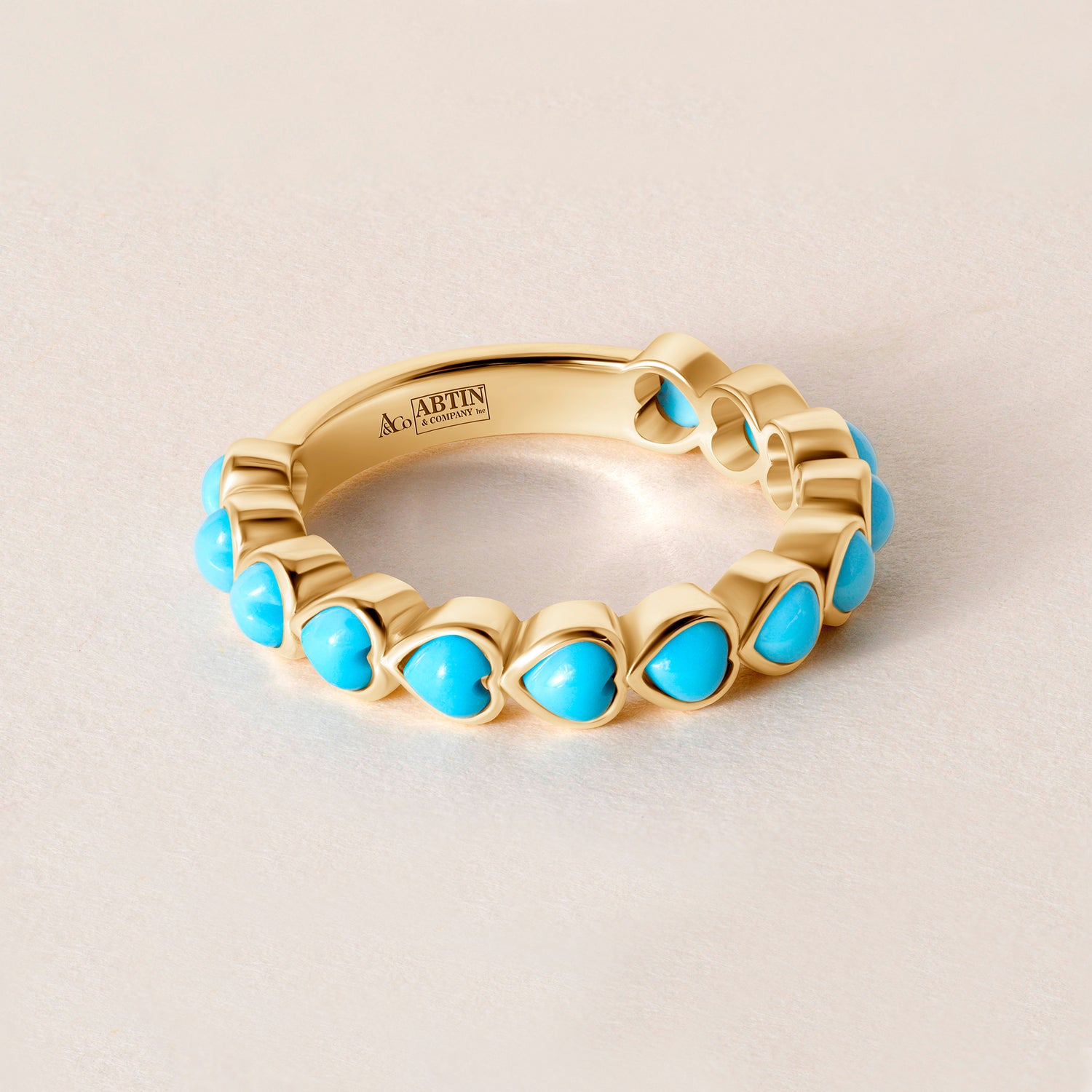 Turquoise Heartbeat Ring — Three-Quarter