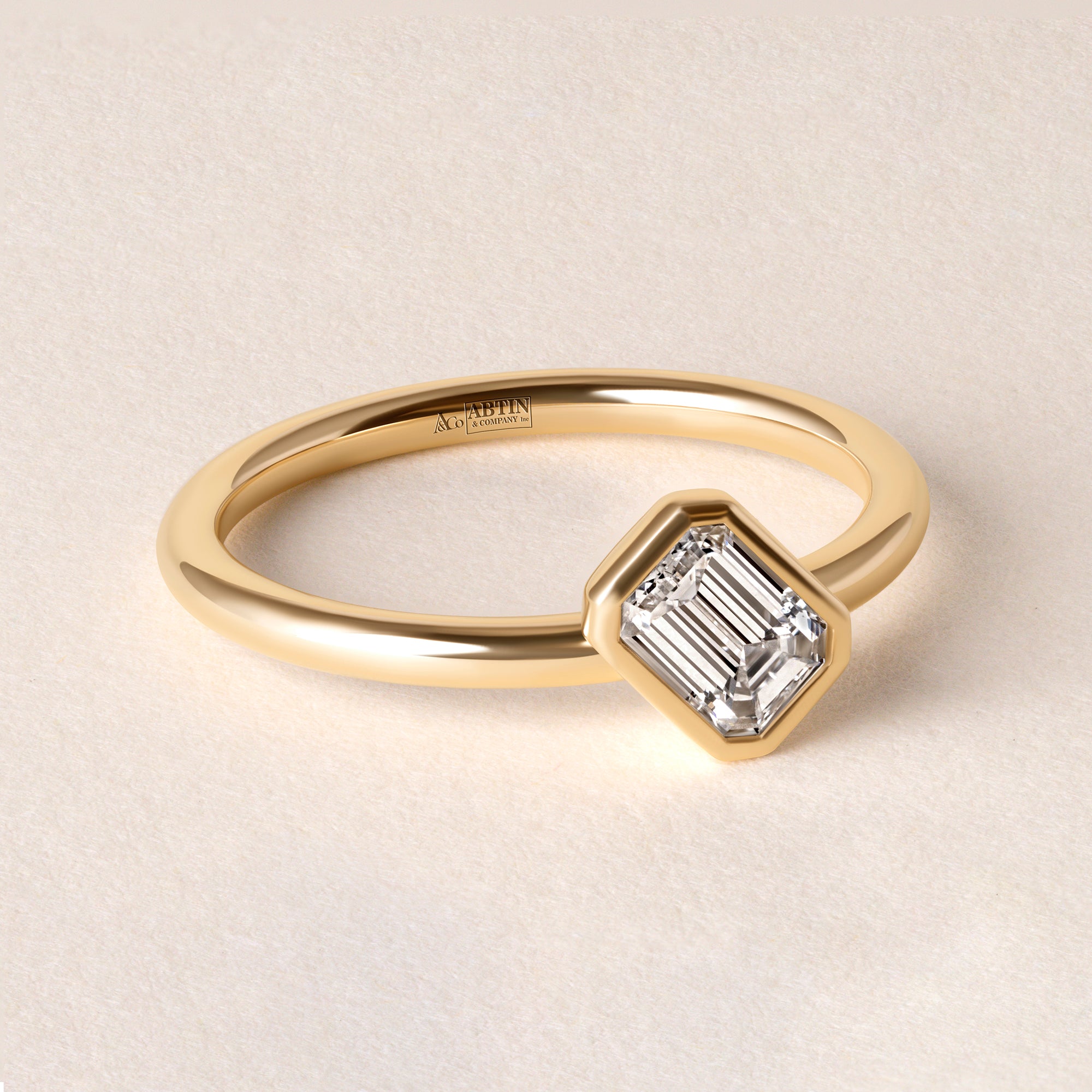 Offset Emerald Cut Lux Ring