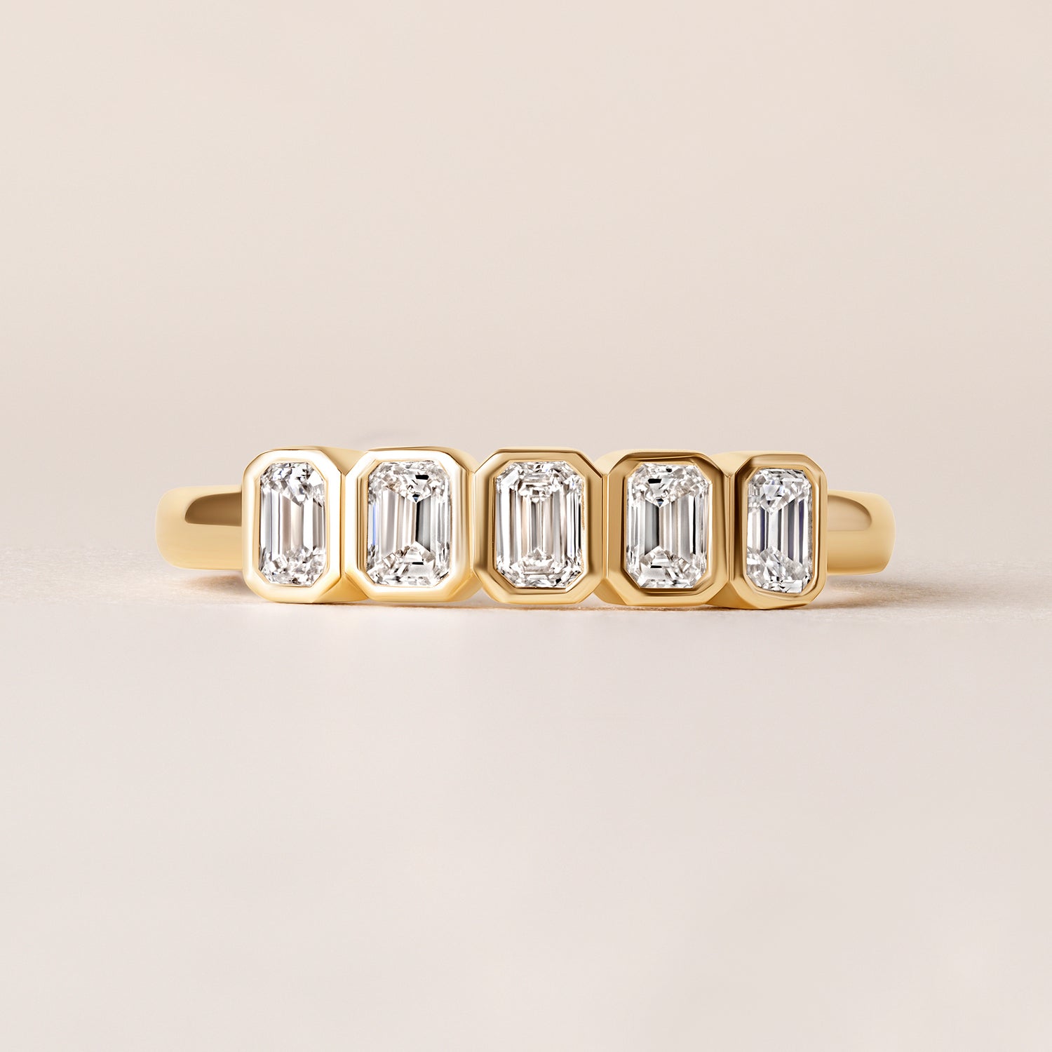 Aurora Emerald Cut Elegance Band