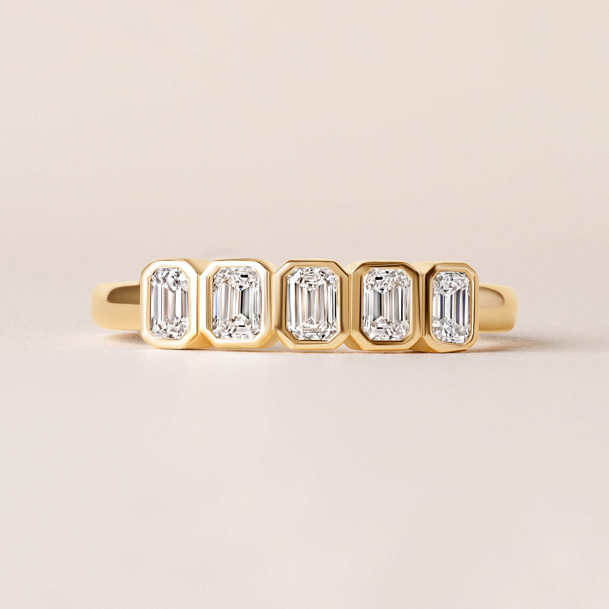 Aurora Emerald Cut Elegance Band