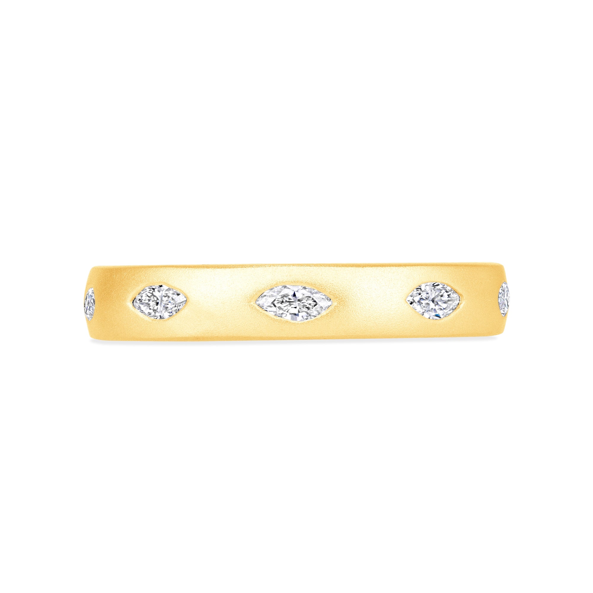 Dome Dot Flush Set Marquise Diamond Ring