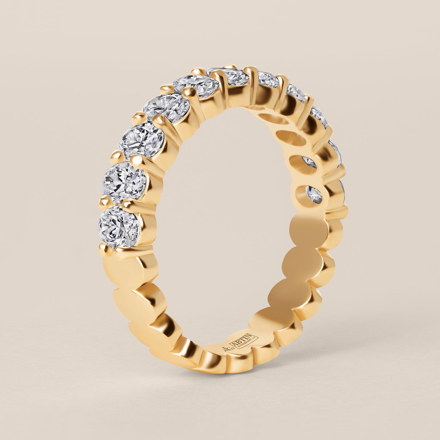 Aurielle 14K Gold Oval Cut Halfway Eternity Shared Prong Lab Grown Diamond Wedding Band