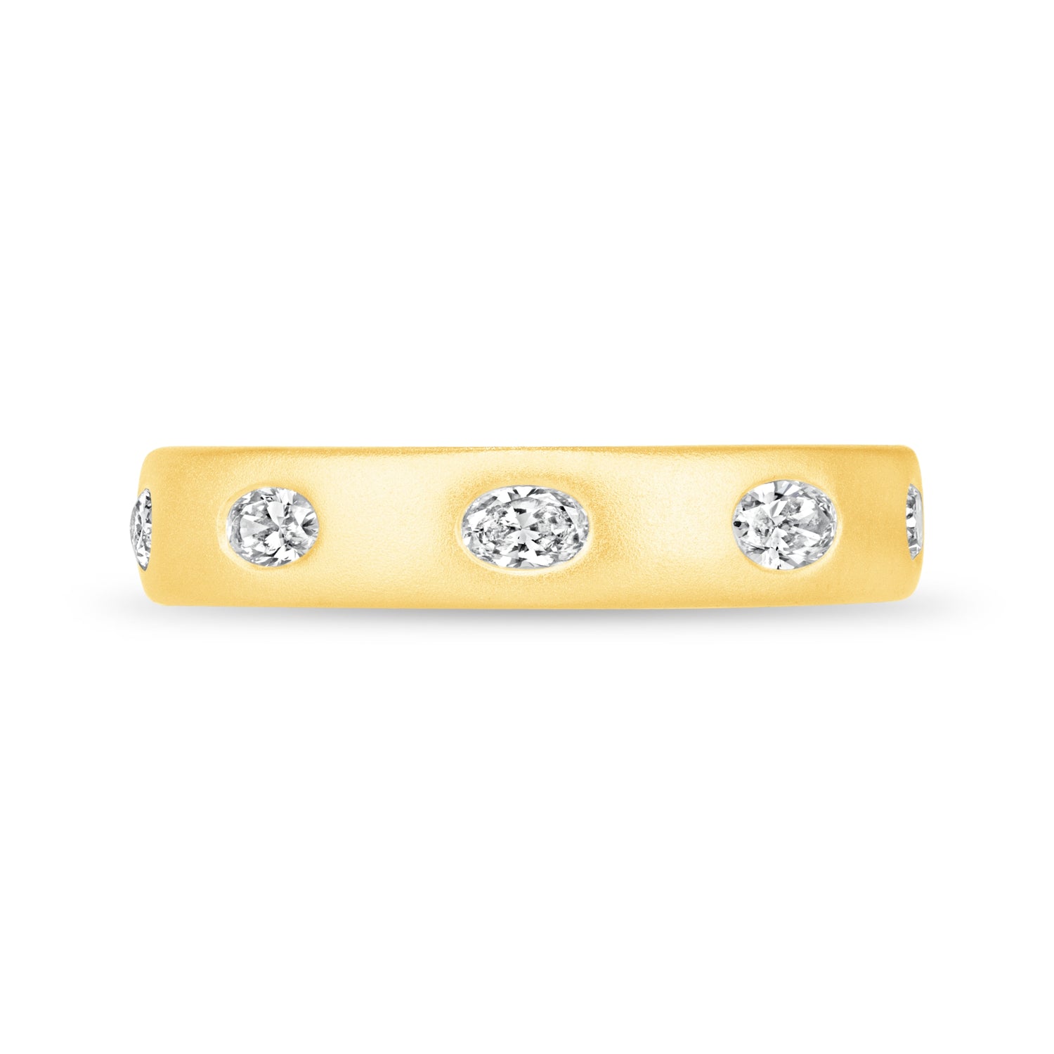Dome Dot Flush Set Oval Diamond Ring