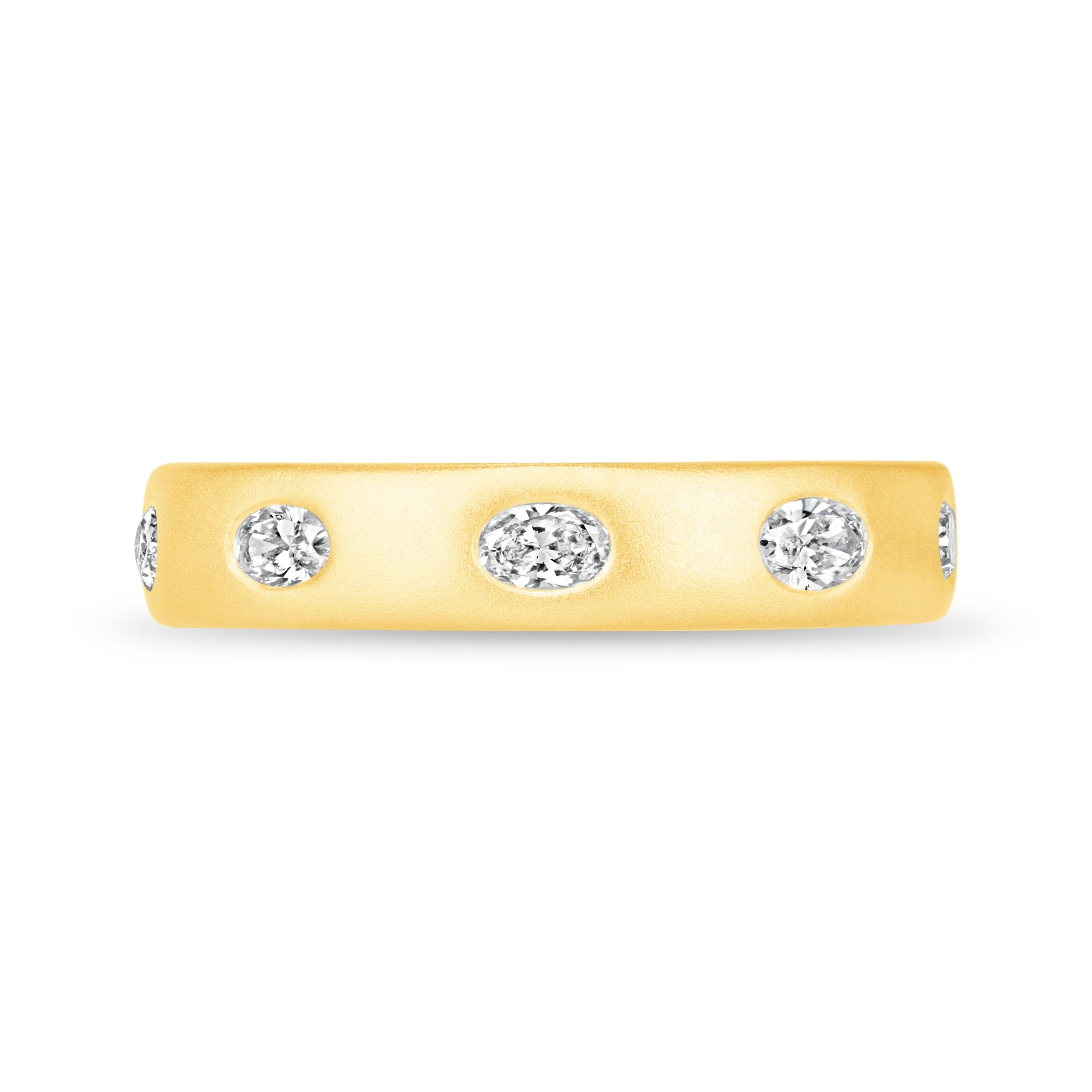 Dome Dot Flush Set Oval Diamond Ring