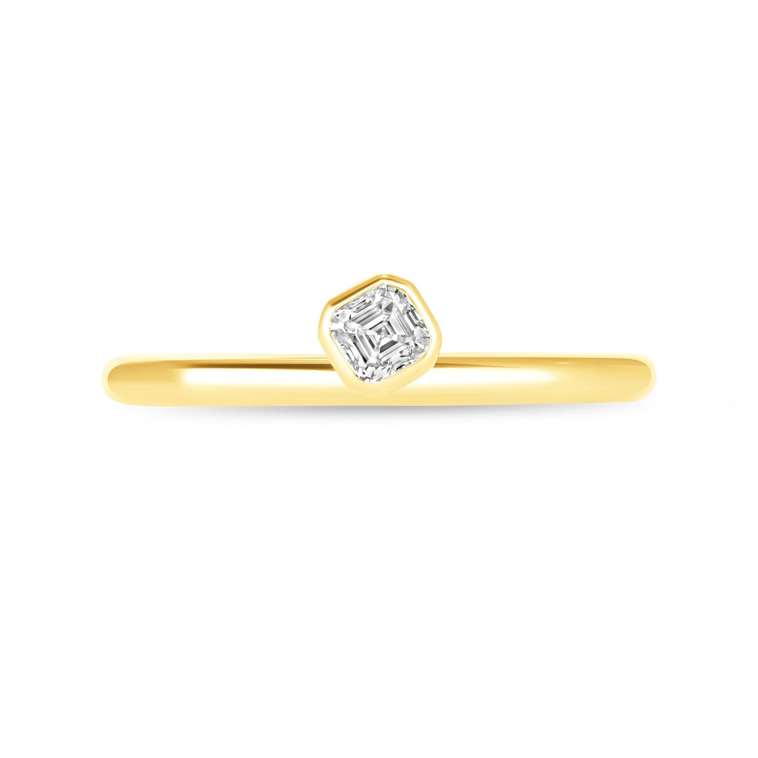Offset Asscher Spark Ring