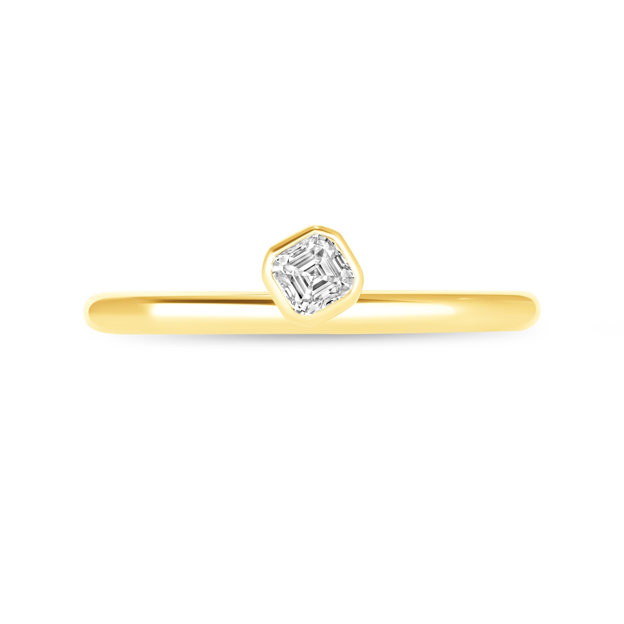 Offset Asscher Spark Ring