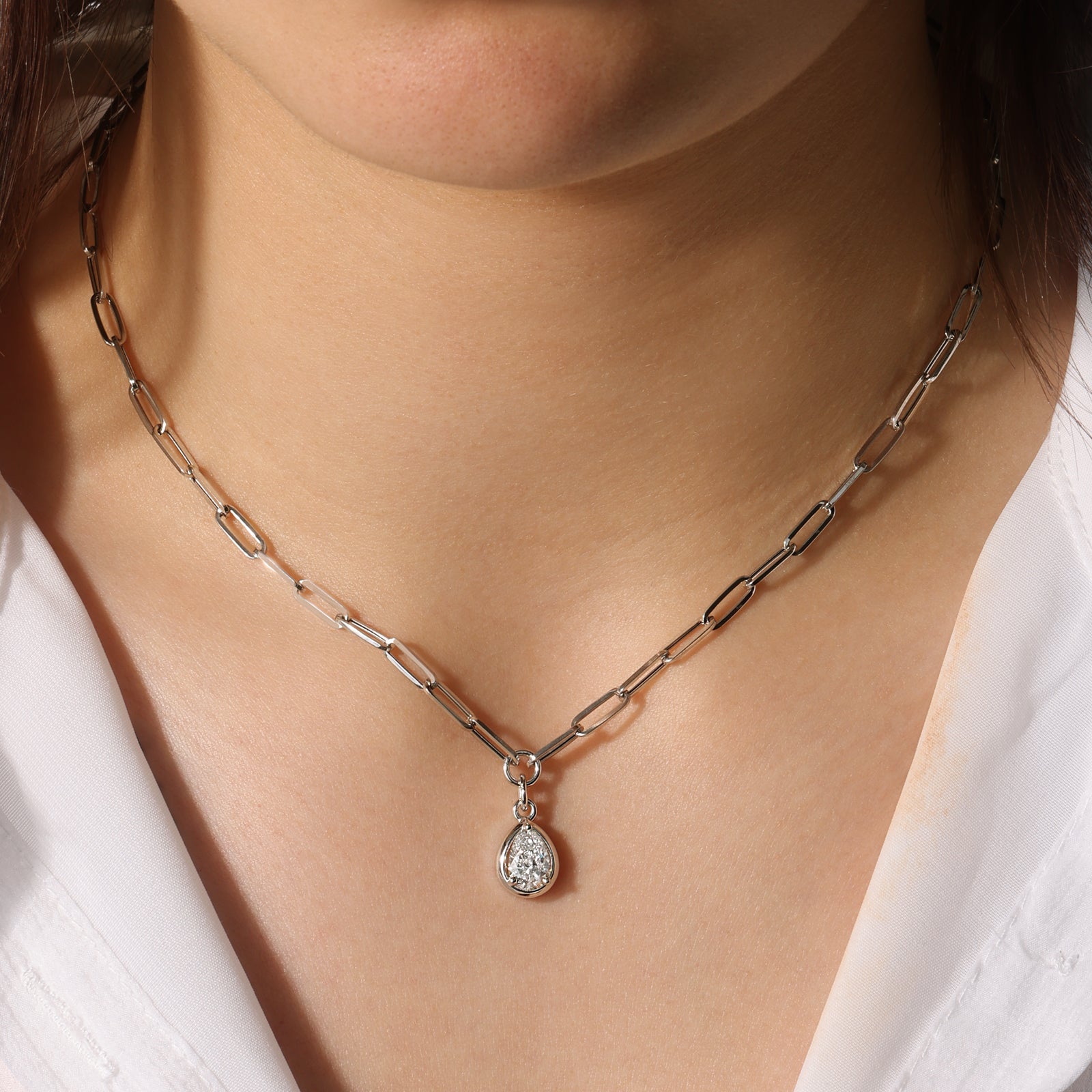 Pear Lustra Bezel Pendant